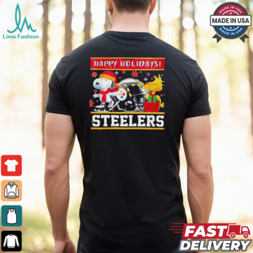 Pittsburgh Steelers Snoopy and Woodstock Happy Holidays shirt