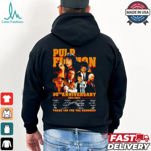 Pulp Fiction 30th anniversary 1994 2024 signature thank you for the memories shirt