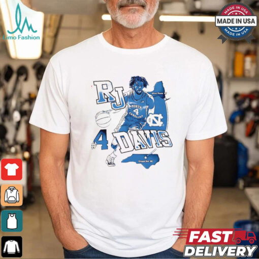 RJ Davis North Carolina Tar Heels Journey Blue shirt