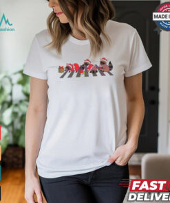 Racoon Christmas santa hat cross the road shirt