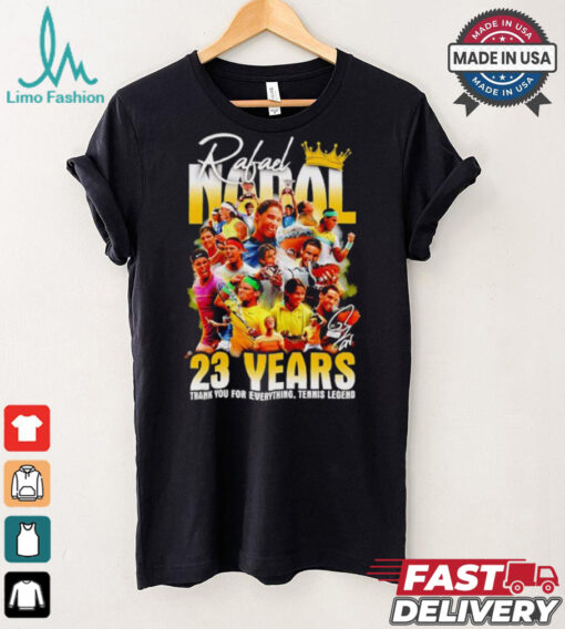 Rafael Nadal 23 years thank you for everything tenis legend shirt