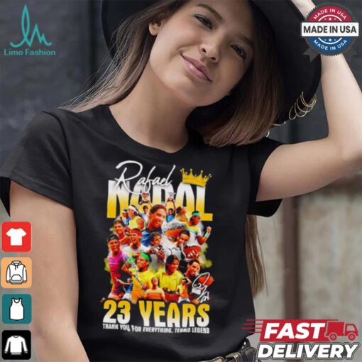 Rafael Nadal 23 years thank you for everything tenis legend shirt