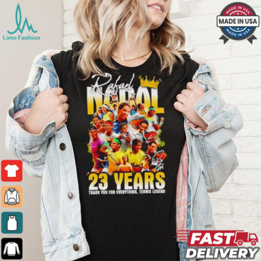 Rafael Nadal 23 years thank you for everything tenis legend shirt