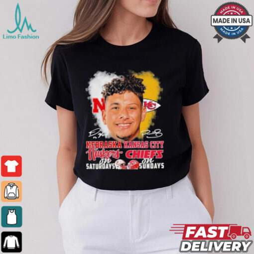 Raiola Mahomes Faces Huskers On Saturdays X Chiefs On Sundays Signatures Shirt