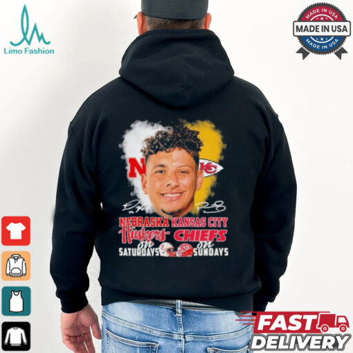 Raiola Mahomes Faces Huskers On Saturdays X Chiefs On Sundays Signatures Shirt