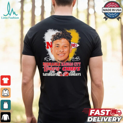 Raiola Mahomes Faces Huskers On Saturdays X Chiefs On Sundays Signatures Shirt