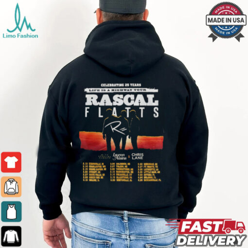 Rascal Flatts Celebrating 25 Years Life Is A Highway Tour Shirt