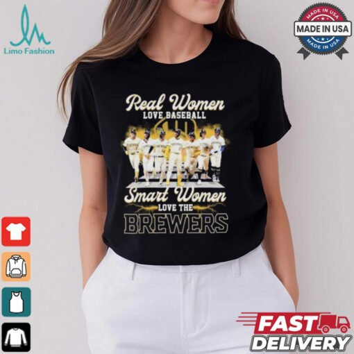 Real Women Love Baseball Smart Women Love The Milwaukee Brewers 2024 Shirt