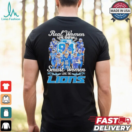 Real Women Love Football Smart Women Love The Detroit Lions Football Team 2024 Shirt