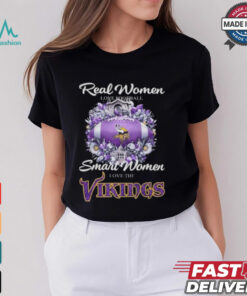 Real Women Love Football Smart Women Love The Minnesota Vikings Flowers 2024 T shirt