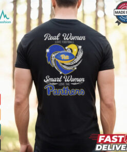Real Women Love Football Smart Women Love The Panthers Diamond Heart T Shirt
