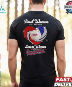 Real women love baseball Cleveland Guardians diamond heart smart women love the Guardians logo shirt