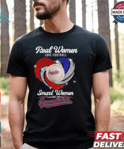 Real women love baseball Cleveland Guardians diamond heart smart women love the Guardians logo shirt