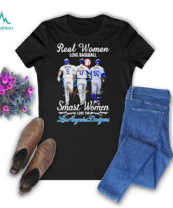 Real women love baseball smart women love the Los Angeles Dodgers 2024 signature t shirt