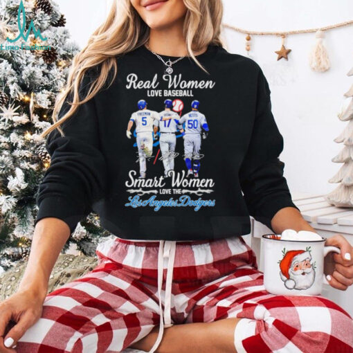 Real women love baseball smart women love the Los Angeles Dodgers 2024 signature t shirt