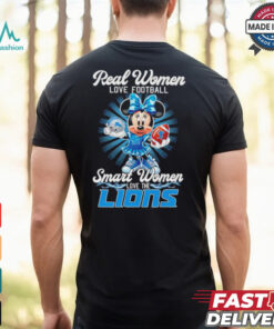 Real women love football smart women love Detroit Lions Mickey shirt