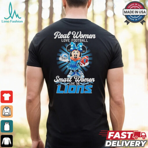 Real women love football smart women love Detroit Lions Mickey shirt