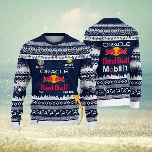 Red Bull Racing Customized UUgly Christmas Sweater Gift For Holiday