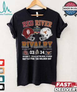 Red River Rivalry Texas 34 3 Oklahoma Battle For The Golden Hat Shirt