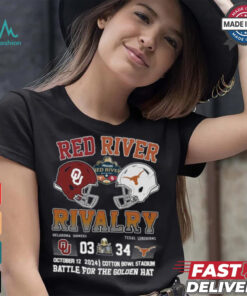 Red River Rivalry Texas 34 3 Oklahoma Battle For The Golden Hat Shirt