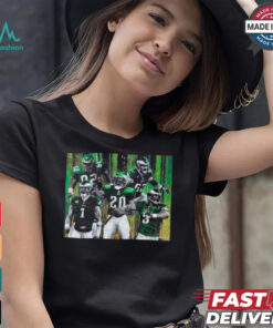 Reggie White, Jason Kelce, Jalen Hurts, Brian Dawkins, and Donovan McNabb Fly Eagles Fly Shirt