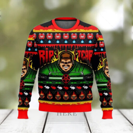 Rip And Tear Doom Ugly Christmas Sweater