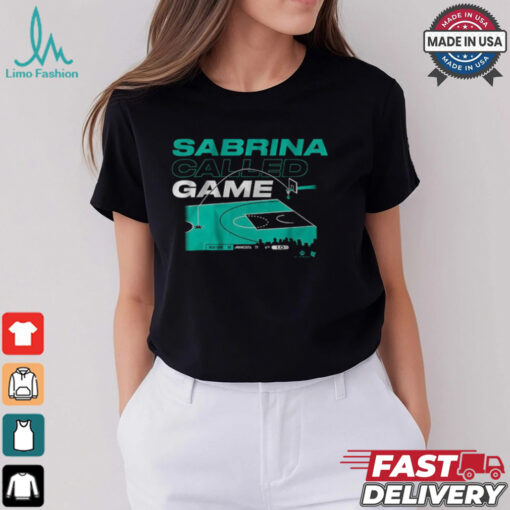 Sabrina Ionescu Called Game from the Logo Shirt