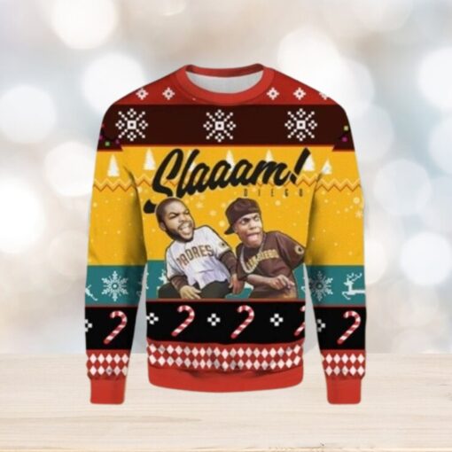 San Diego Padres Ugly Christmas Sweater Slam Diego Players