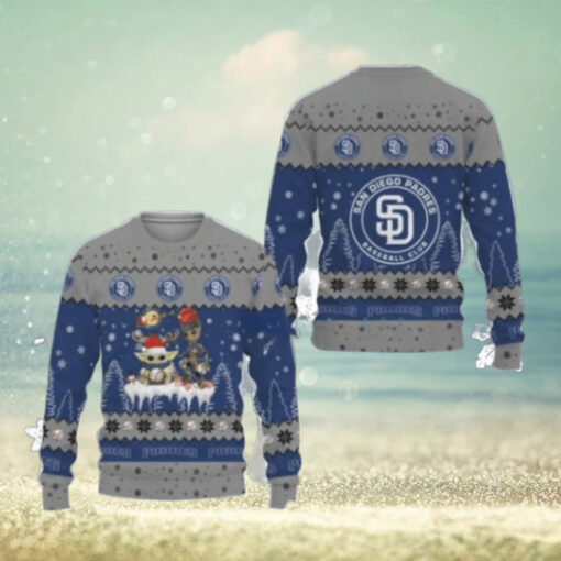 San Diego Padres Ugly Sweater Baby Yoda And Groot