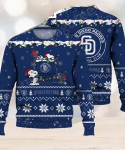 San Diego Padres Ugly Sweater With Cute Snoopy And Christmas Lights