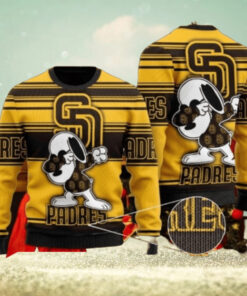 San Diego Padres Ugly Sweater With Snoopy Dabbing Design