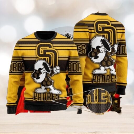 San Diego Padres Ugly Sweater With Snoopy Dabbing Design