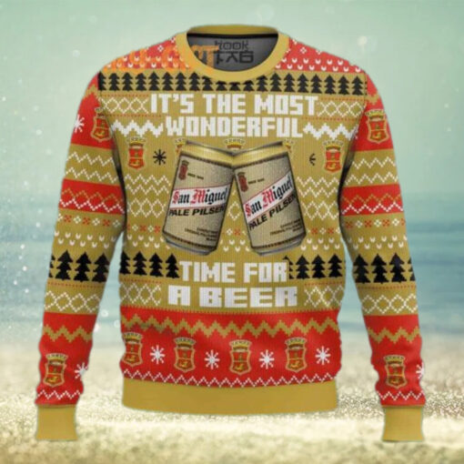 San Miguel UK beer Ugly Christmas Sweater – Fun Holiday Beer Lover Sweater