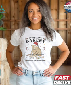 Santa Claus Bakery Funny Xmas Cat Owner Gift T Shirt
