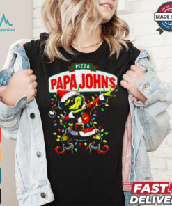 Santa Grinch Dadbing Papa John’s Pizza Christmas shirt