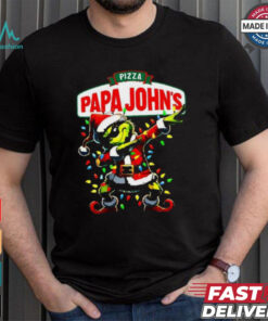 Santa Grinch Dadbing Papa John’s Pizza Christmas shirt