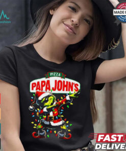 Santa Grinch Dadbing Papa John’s Pizza Christmas shirt