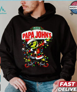 Santa Grinch Dadbing Papa John’s Pizza Christmas shirt