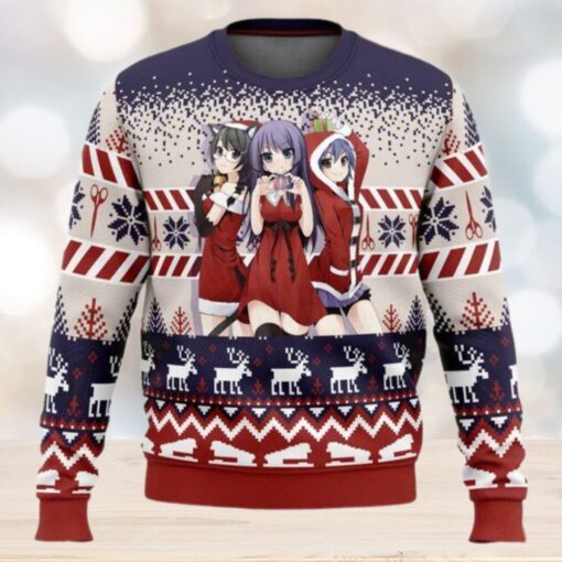 Santa Hitagi Tsubasa And Suruga Bakemonogatari Ugly Christmas Sweater