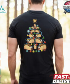 Santa Taco Christmas Tree Lights Taco Christmas T Shirt