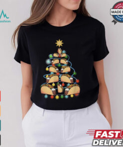 Santa Taco Christmas Tree Lights Taco Christmas T Shirt