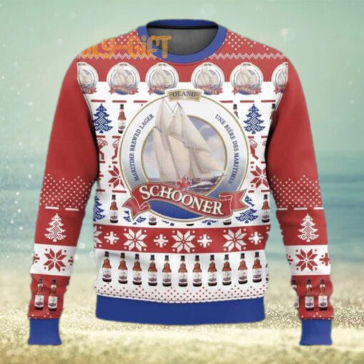 Schooner Beer Ugly Christmas Sweater – Fun Holiday Beer Lover Sweater