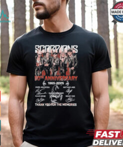 Scorpions Coming 60th Anniversary 1965 2025 Thank You For The Memories Signatures Shirt