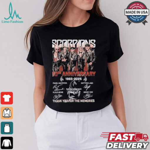 Scorpions Coming 60th Anniversary 1965 2025 Thank You For The Memories Signatures Shirt