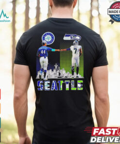 Seattle Mariners Julio Rodriguez x Seattle Seahawks Geno Smith skyline shirt