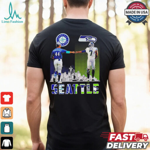 Seattle Mariners Julio Rodriguez x Seattle Seahawks Geno Smith skyline shirt