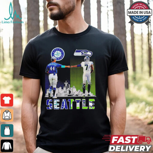 Seattle Mariners Julio Rodriguez x Seattle Seahawks Geno Smith skyline shirt