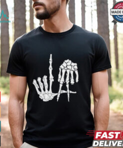 Skeleton Bone Hands Los Angeles Dodgers baseball MLB Halloween shirt