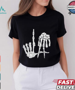 Skeleton Bone Hands Los Angeles Dodgers baseball MLB Halloween shirt