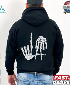 Skeleton Bone Hands Los Angeles Dodgers baseball MLB Halloween shirt